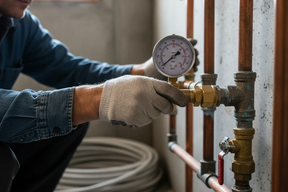 Pressure testing a repaired line during Water Line Repair in Sioux Falls